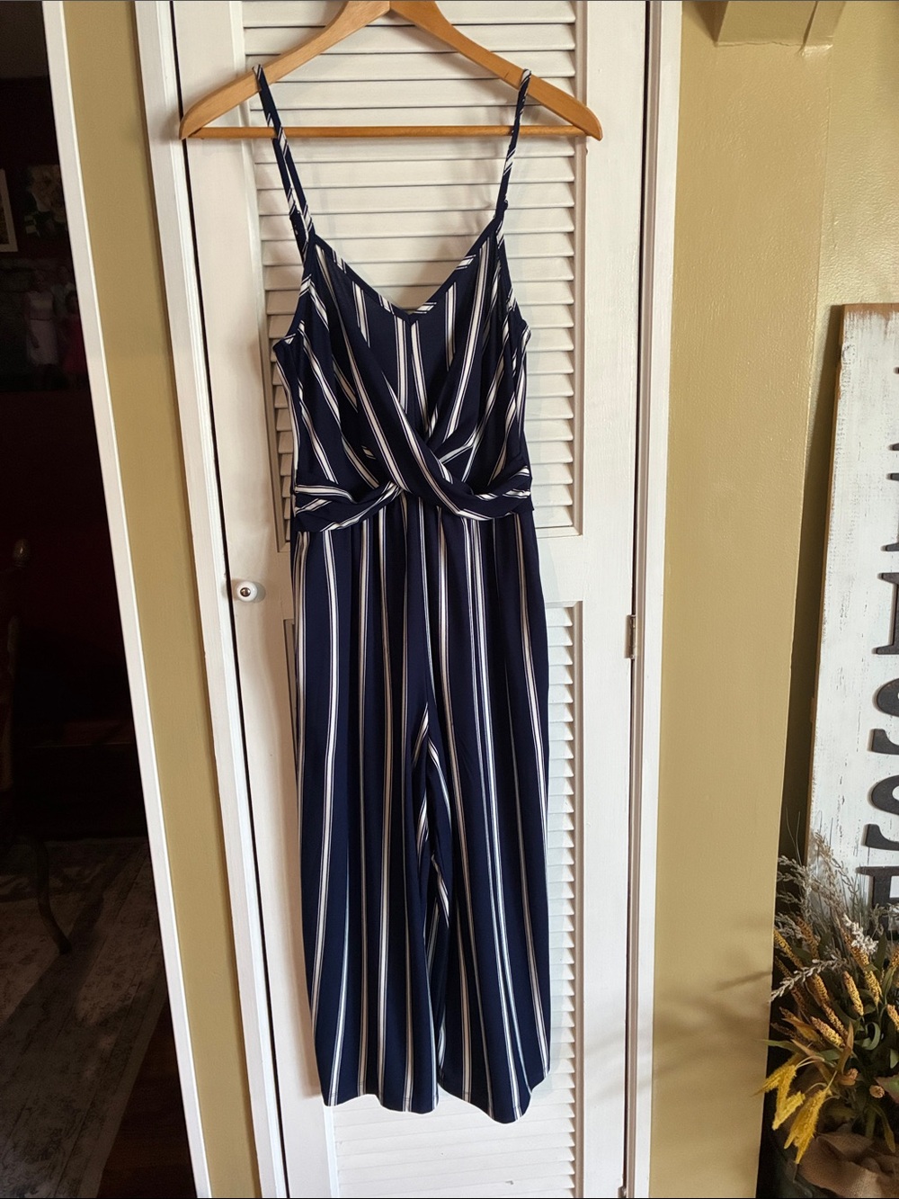 Navy Stripe Spaghetti-Strap Jumpsuit